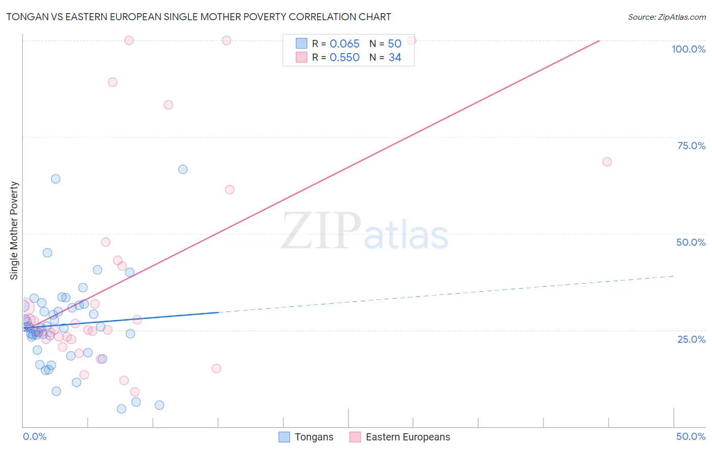 Tongan vs Eastern European Single Mother Poverty