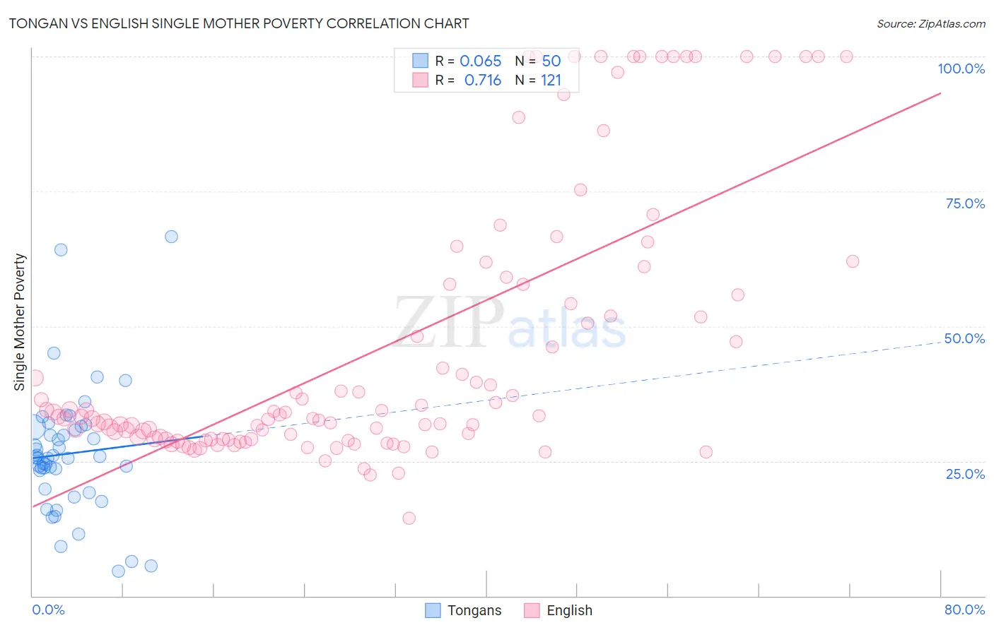 Tongan vs English Single Mother Poverty