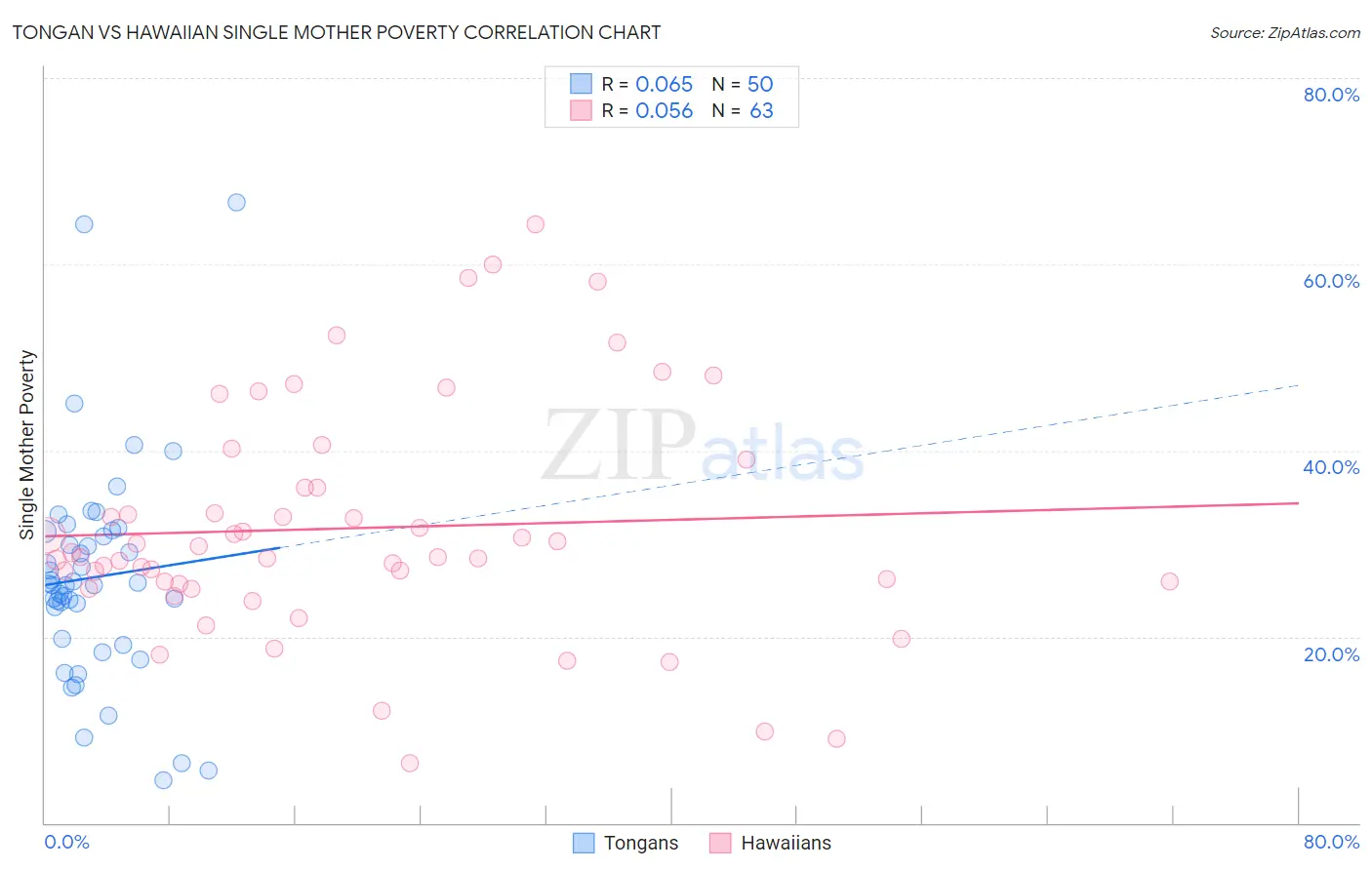 Tongan vs Hawaiian Single Mother Poverty