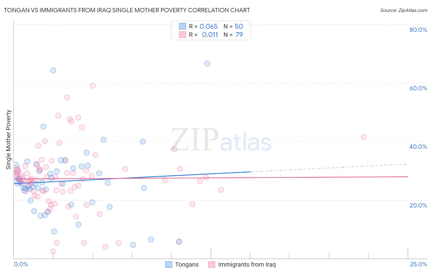 Tongan vs Immigrants from Iraq Single Mother Poverty