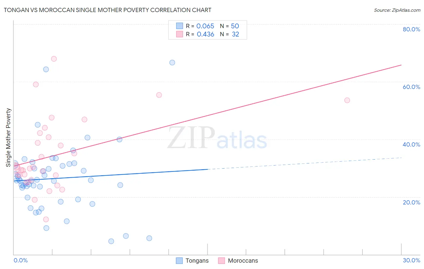 Tongan vs Moroccan Single Mother Poverty