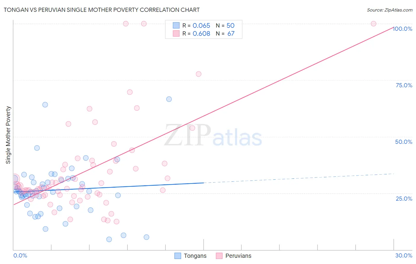 Tongan vs Peruvian Single Mother Poverty