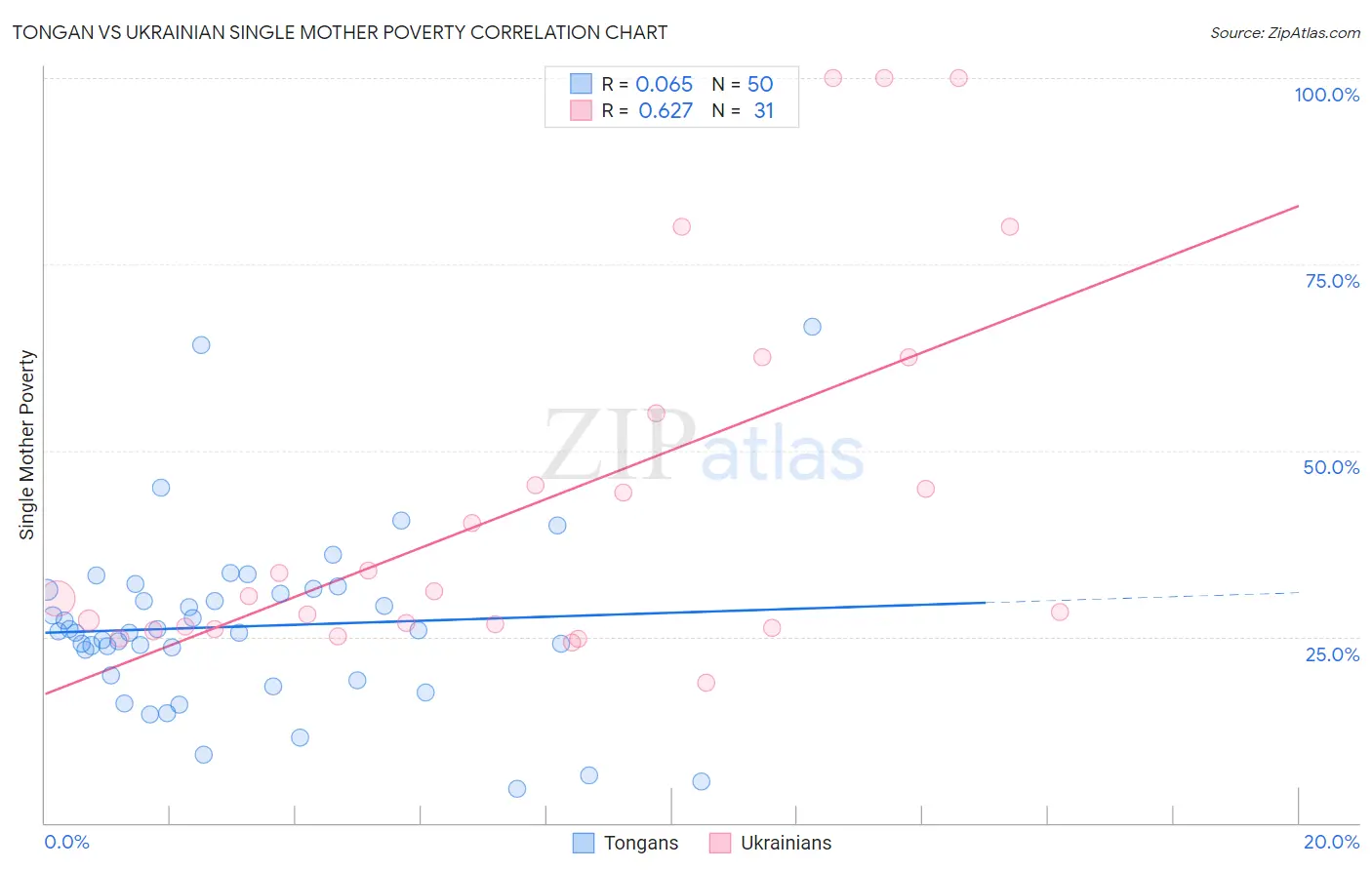 Tongan vs Ukrainian Single Mother Poverty