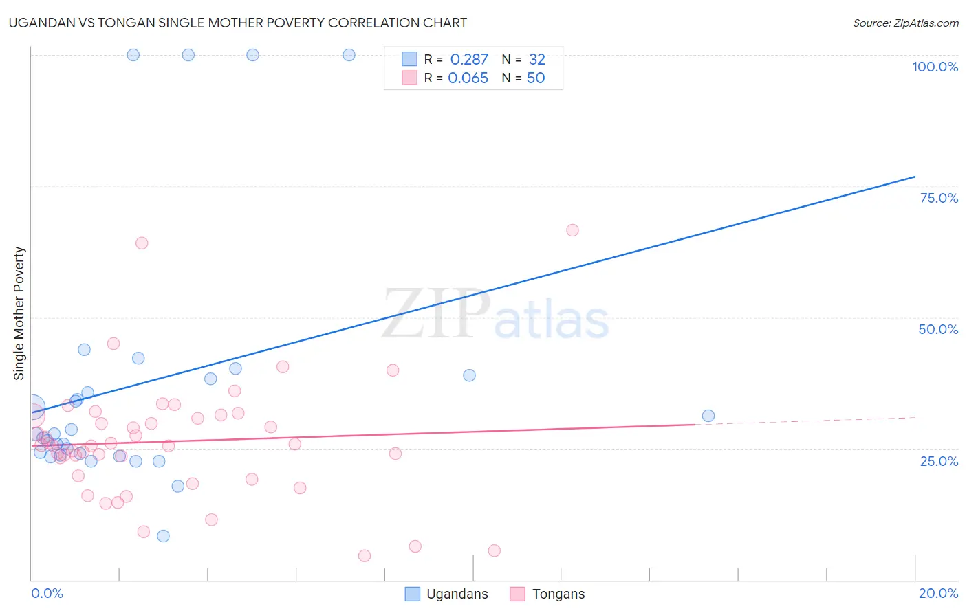 Ugandan vs Tongan Single Mother Poverty