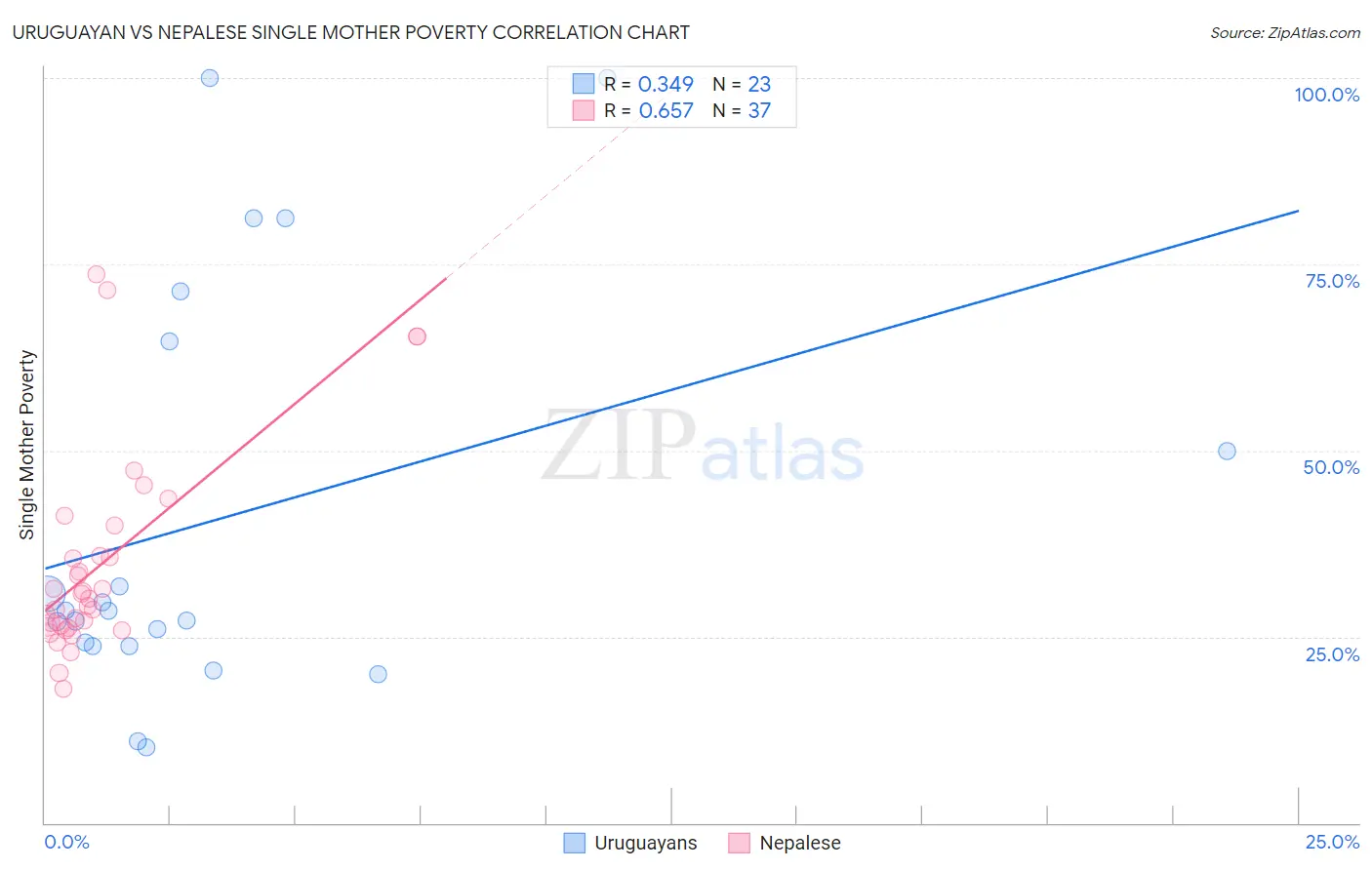 Uruguayan vs Nepalese Single Mother Poverty