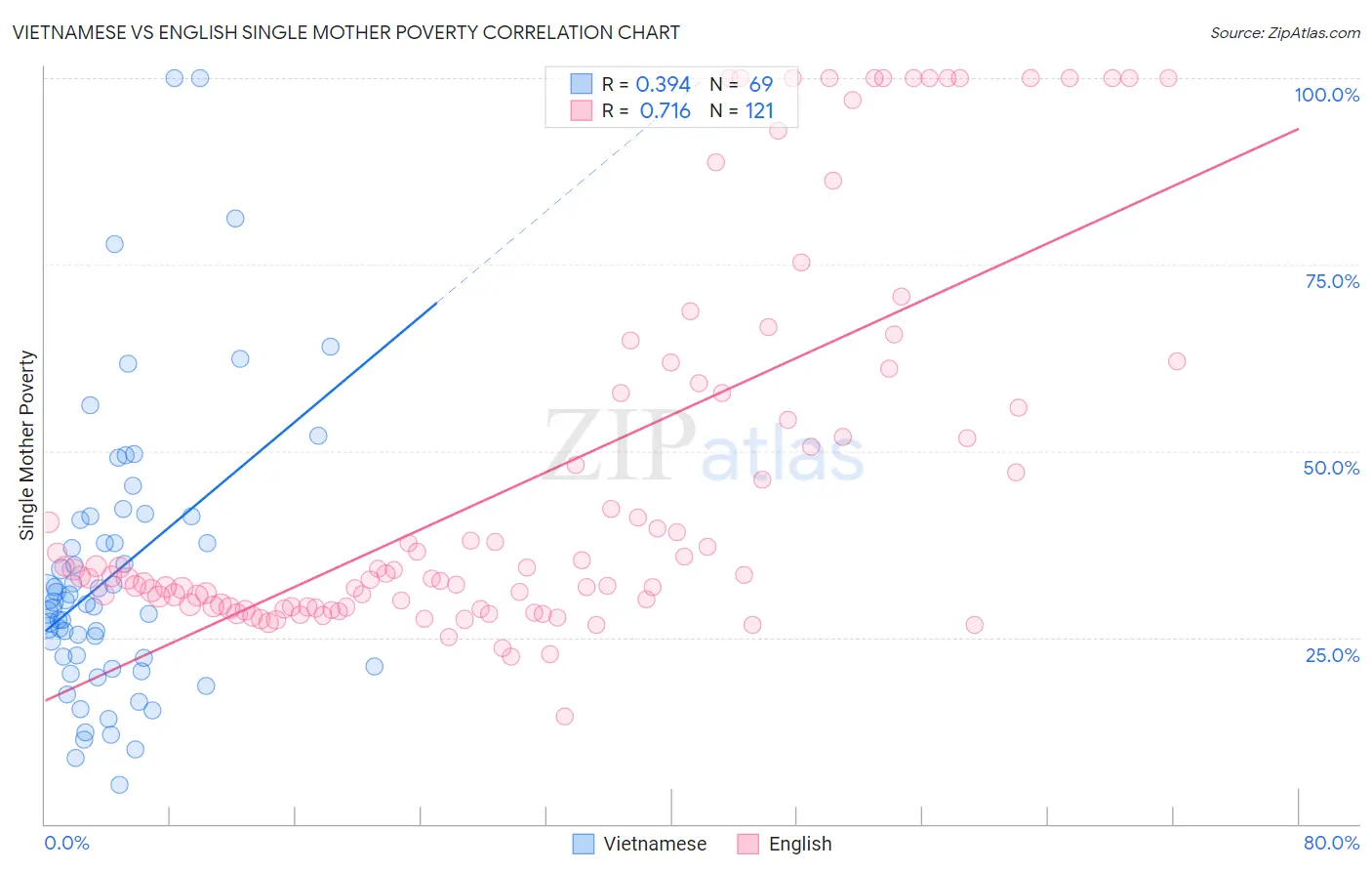 Vietnamese vs English Single Mother Poverty