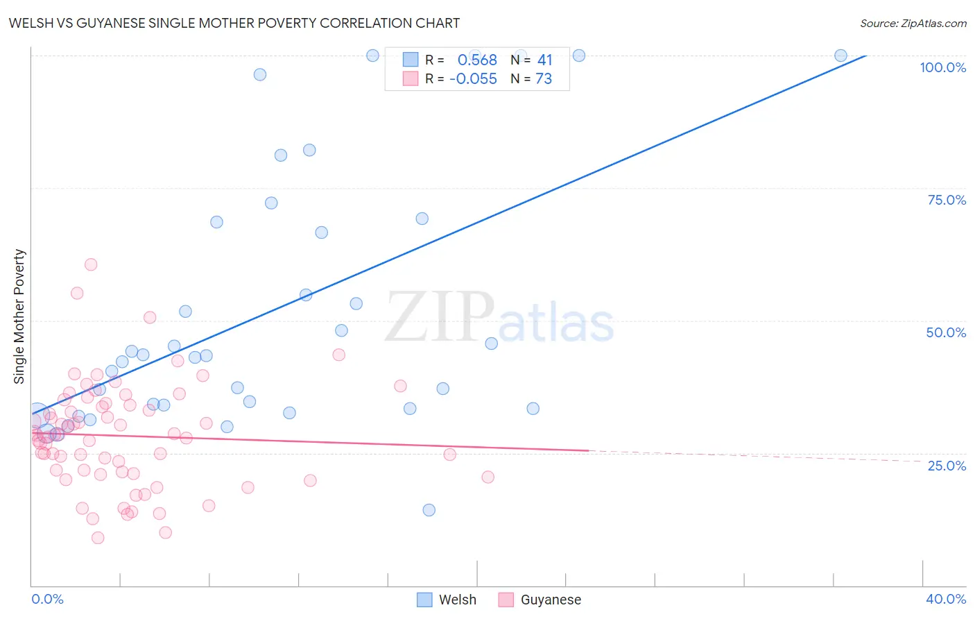 Welsh vs Guyanese Single Mother Poverty