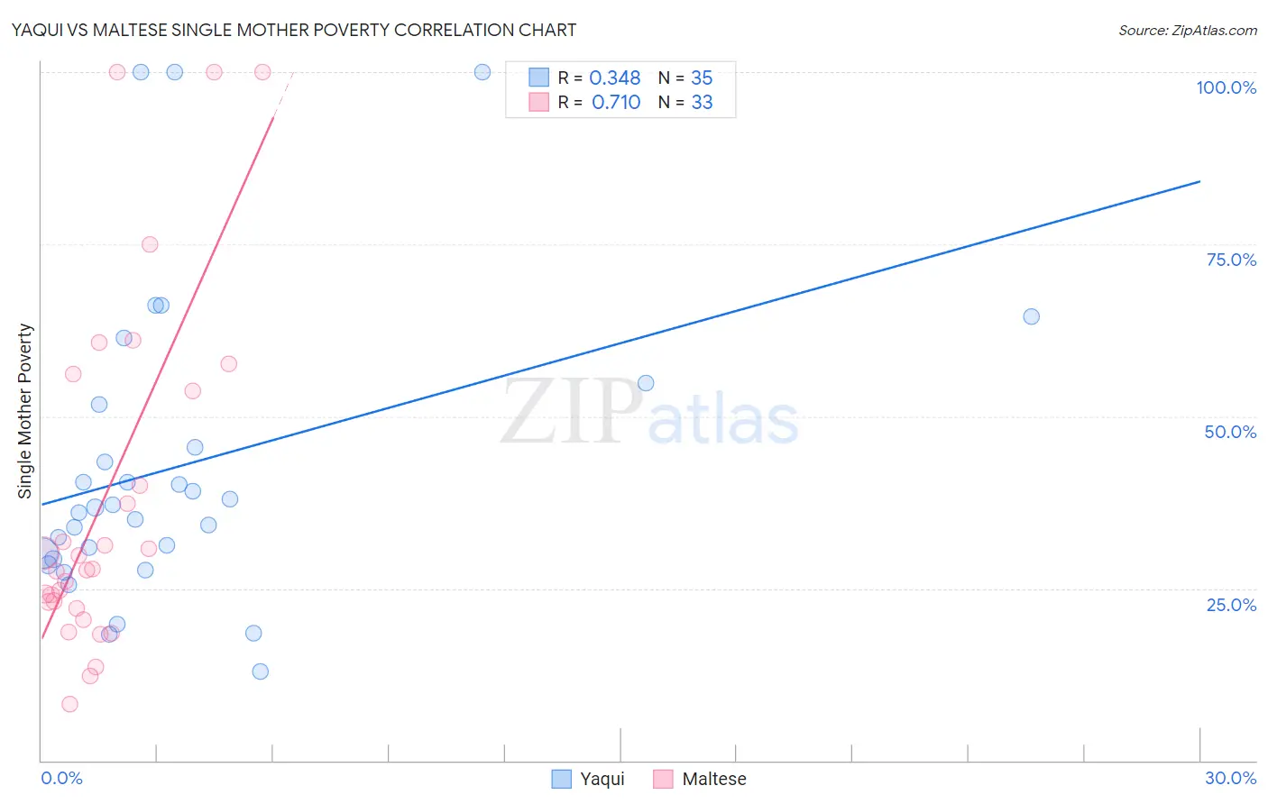 Yaqui vs Maltese Single Mother Poverty