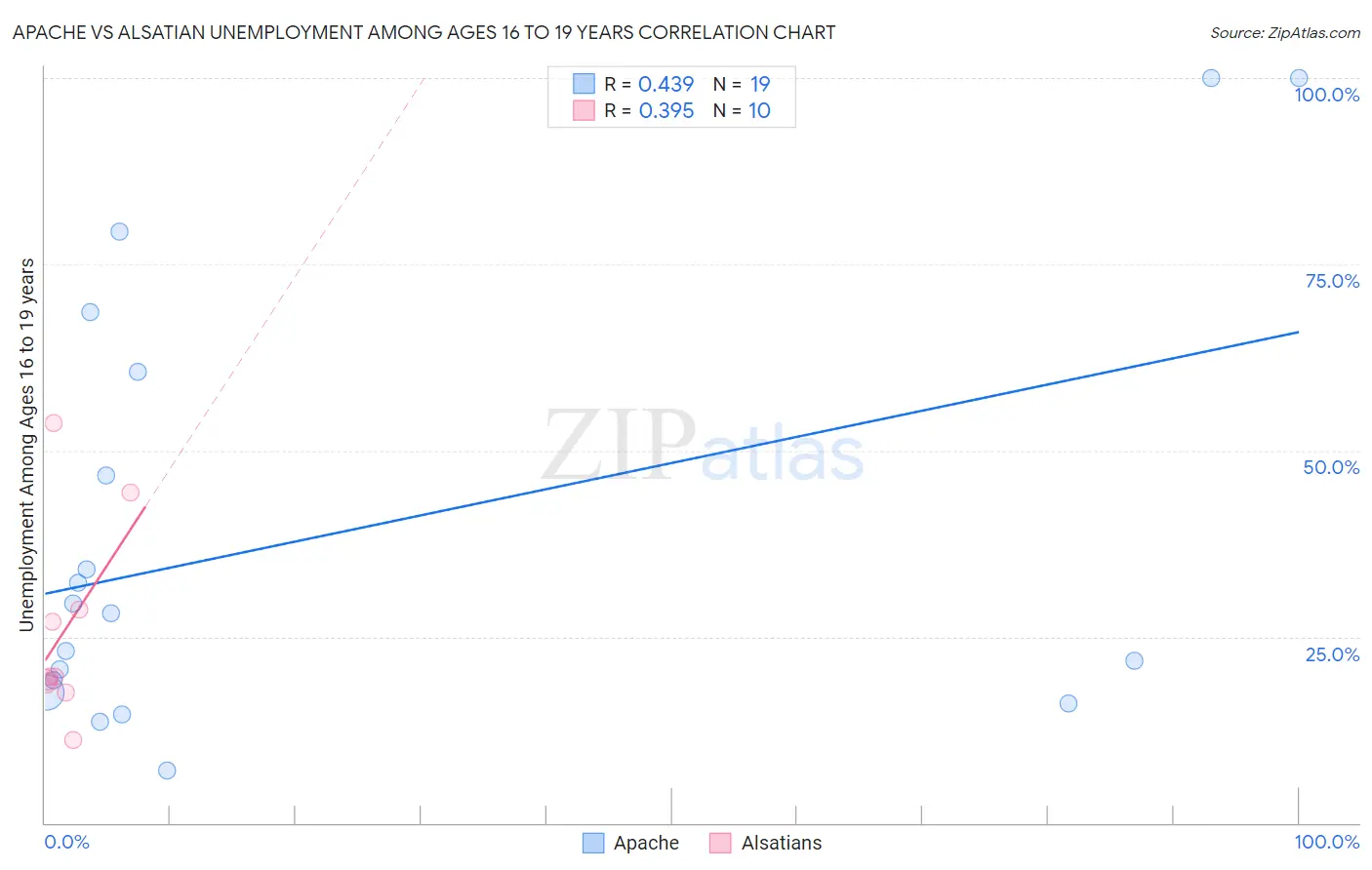 Apache vs Alsatian Unemployment Among Ages 16 to 19 years