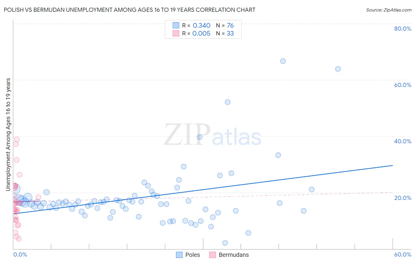 Polish vs Bermudan Unemployment Among Ages 16 to 19 years