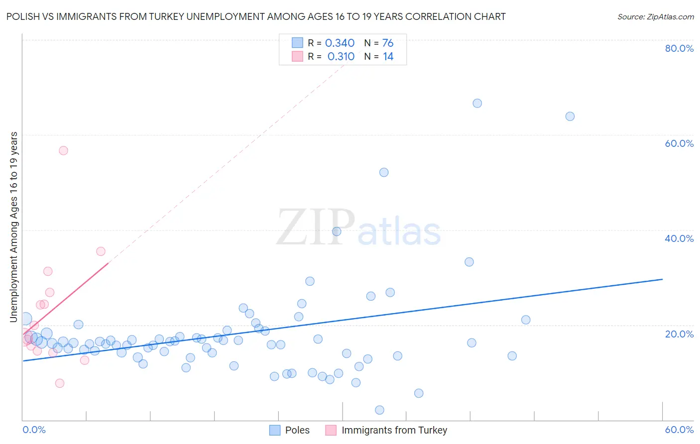 Polish vs Immigrants from Turkey Unemployment Among Ages 16 to 19 years