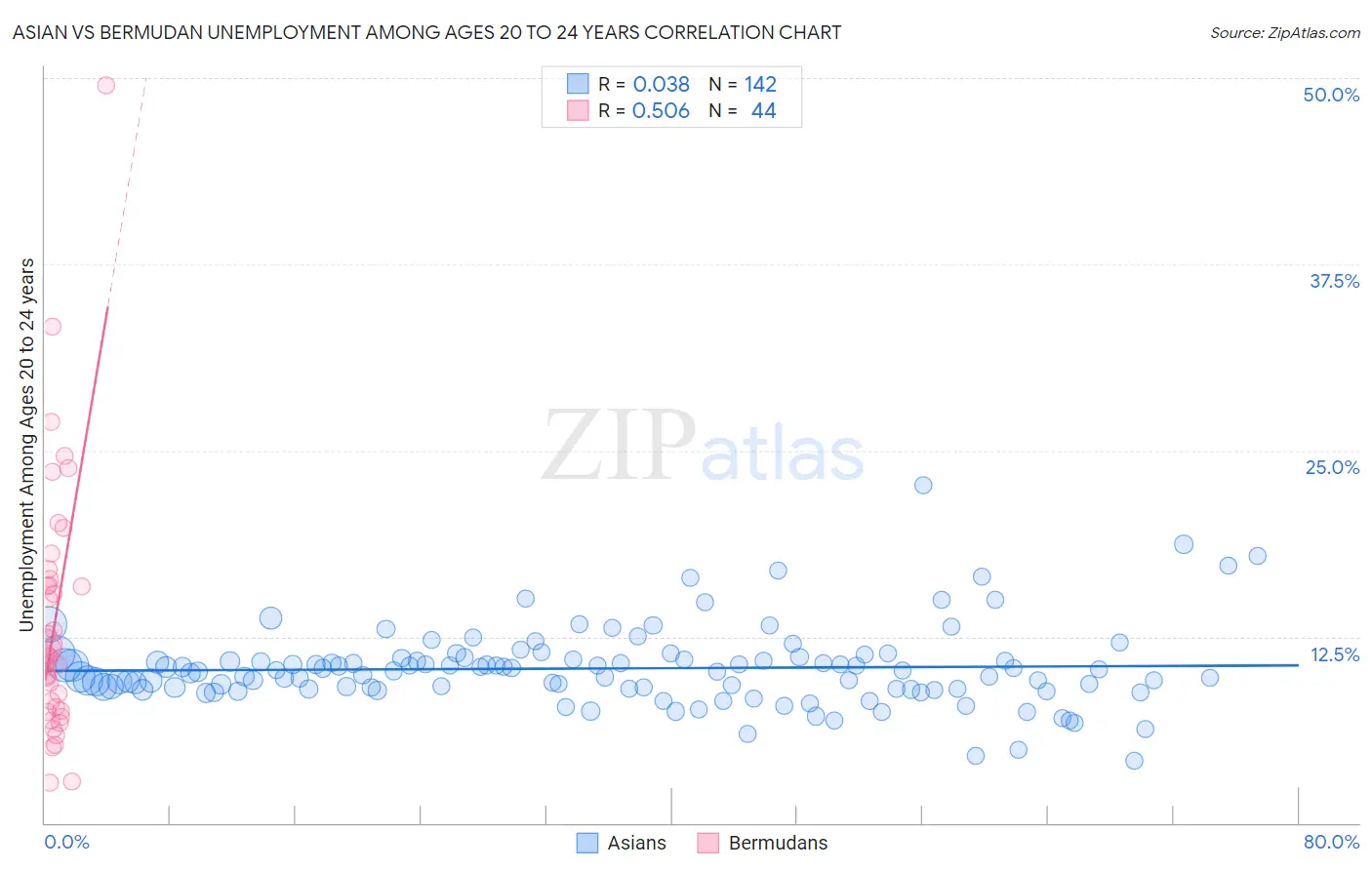 Asian vs Bermudan Unemployment Among Ages 20 to 24 years