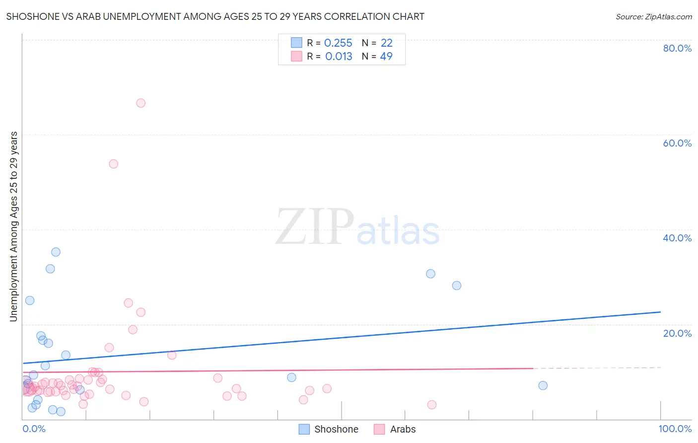 Shoshone vs Arab Unemployment Among Ages 25 to 29 years