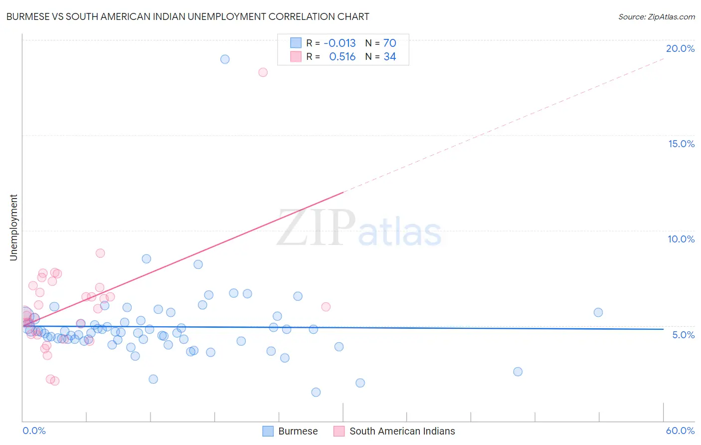 Burmese vs South American Indian Unemployment