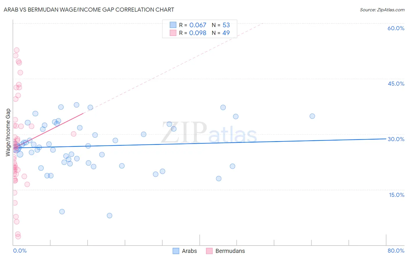 Arab vs Bermudan Wage/Income Gap