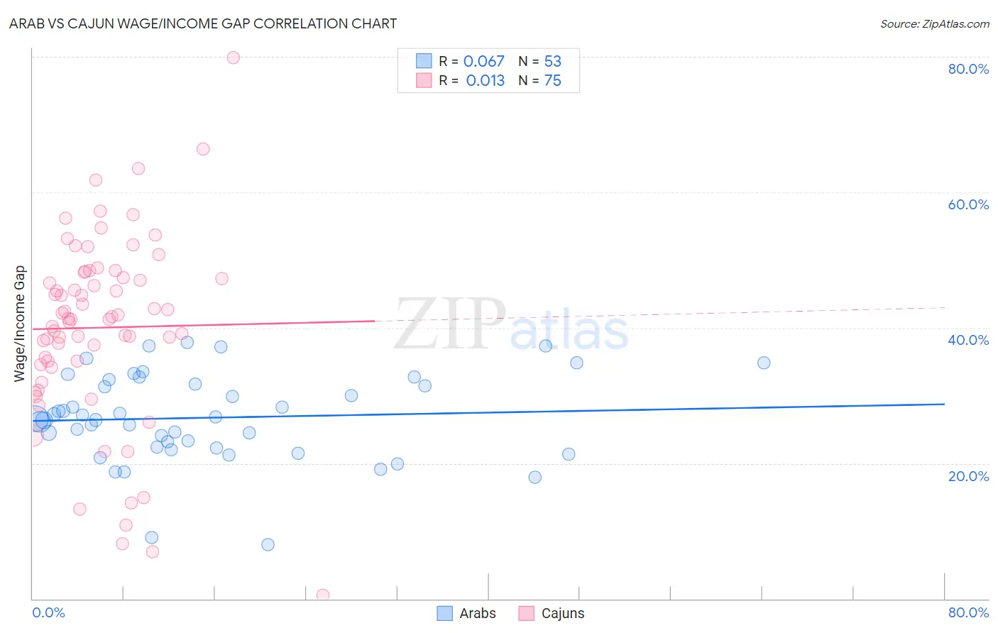 Arab vs Cajun Wage/Income Gap