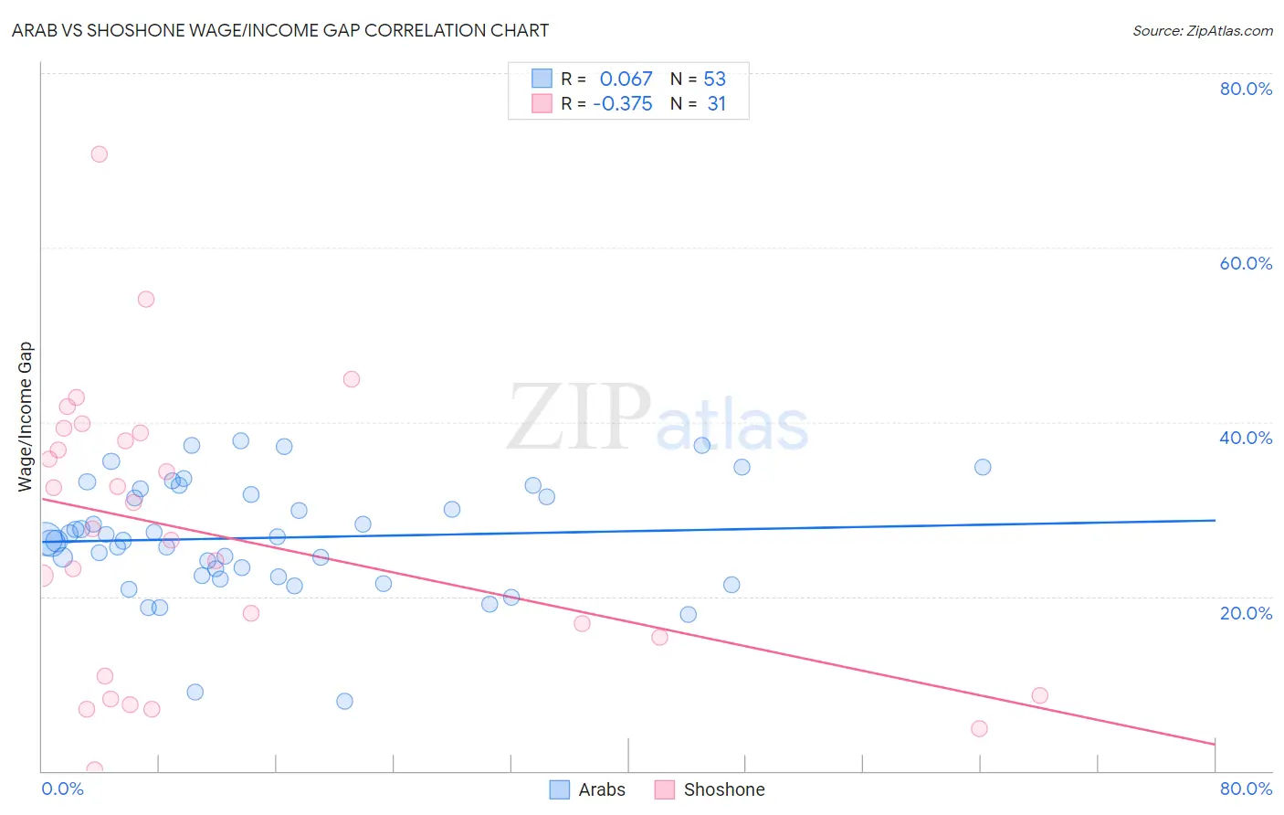 Arab vs Shoshone Wage/Income Gap
