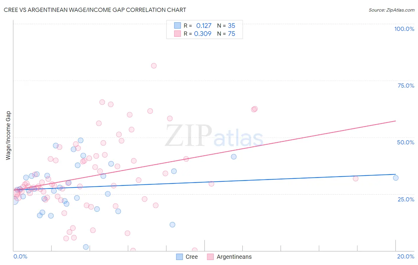 Cree vs Argentinean Wage/Income Gap