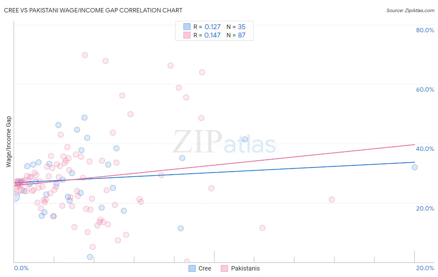 Cree vs Pakistani Wage/Income Gap