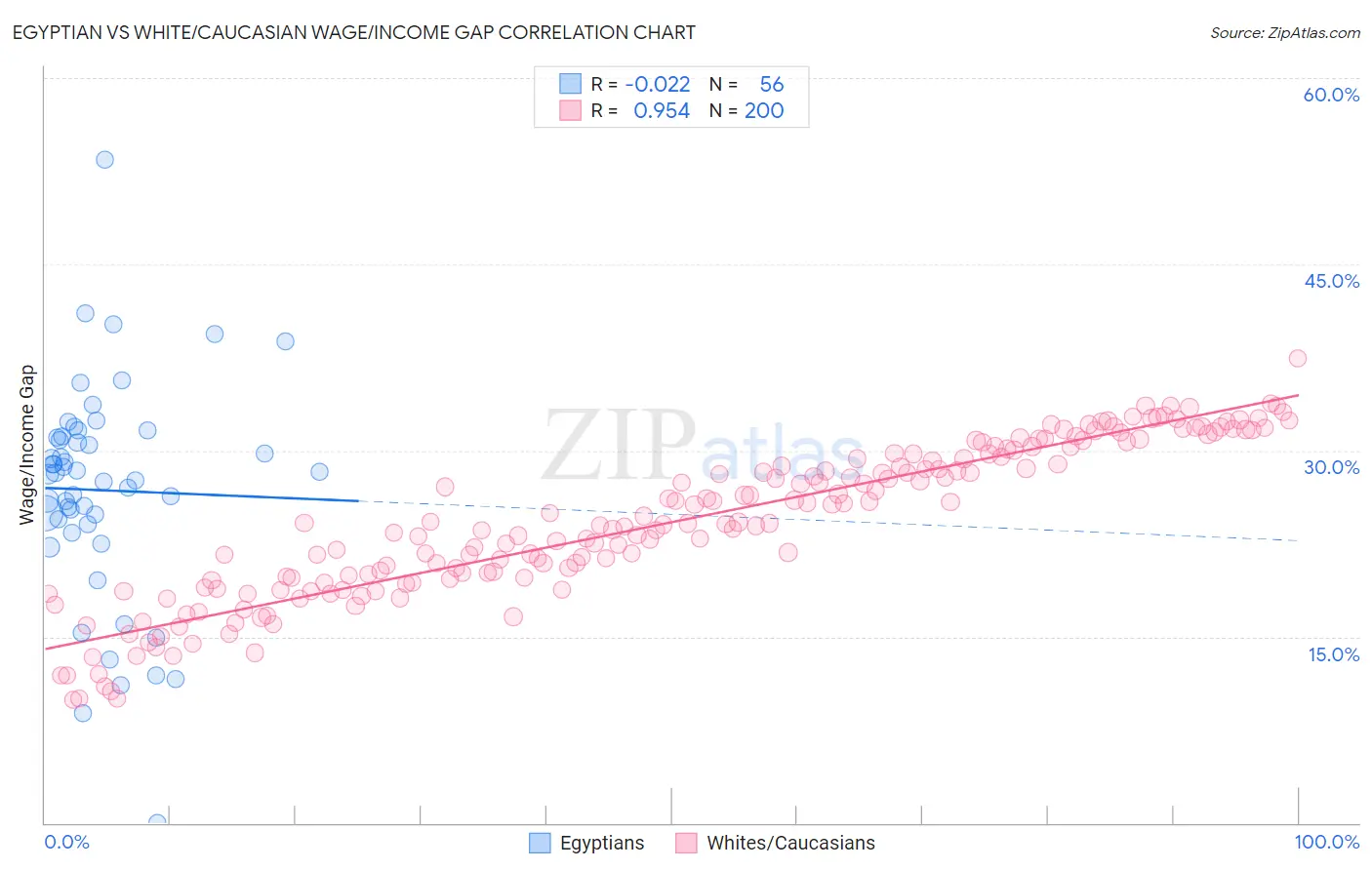 Egyptian vs White/Caucasian Wage/Income Gap