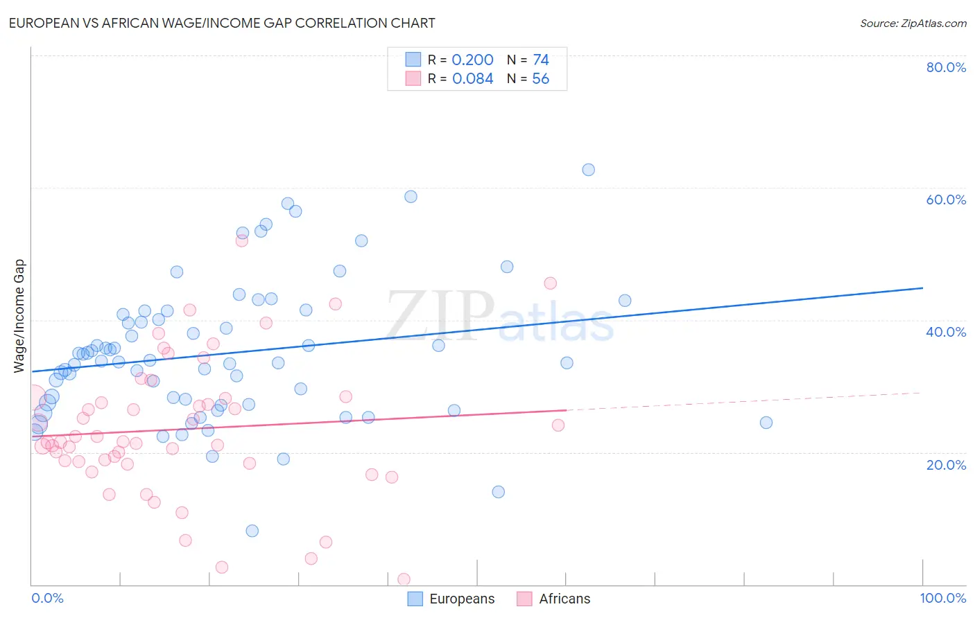 European vs African Wage/Income Gap