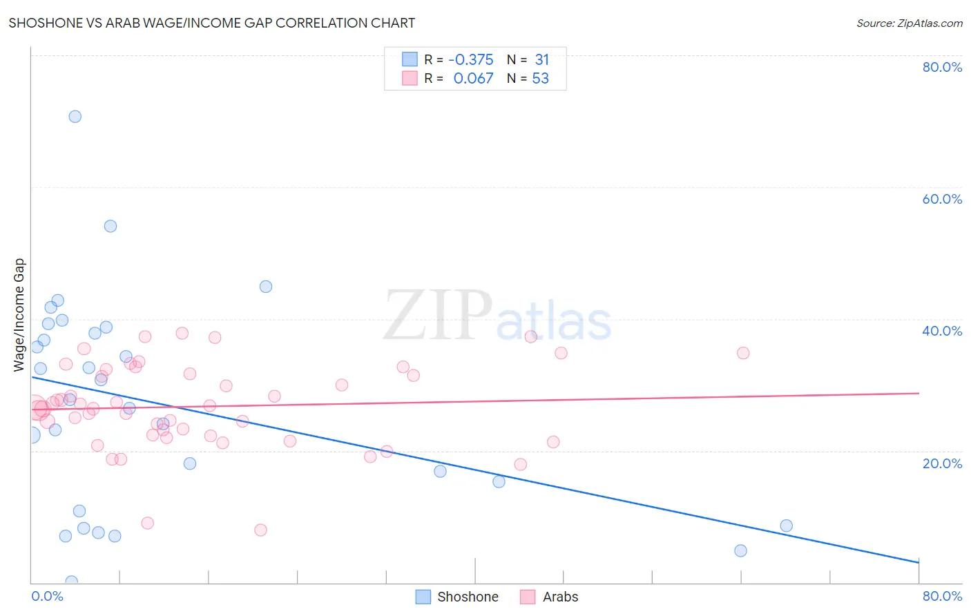 Shoshone vs Arab Wage/Income Gap