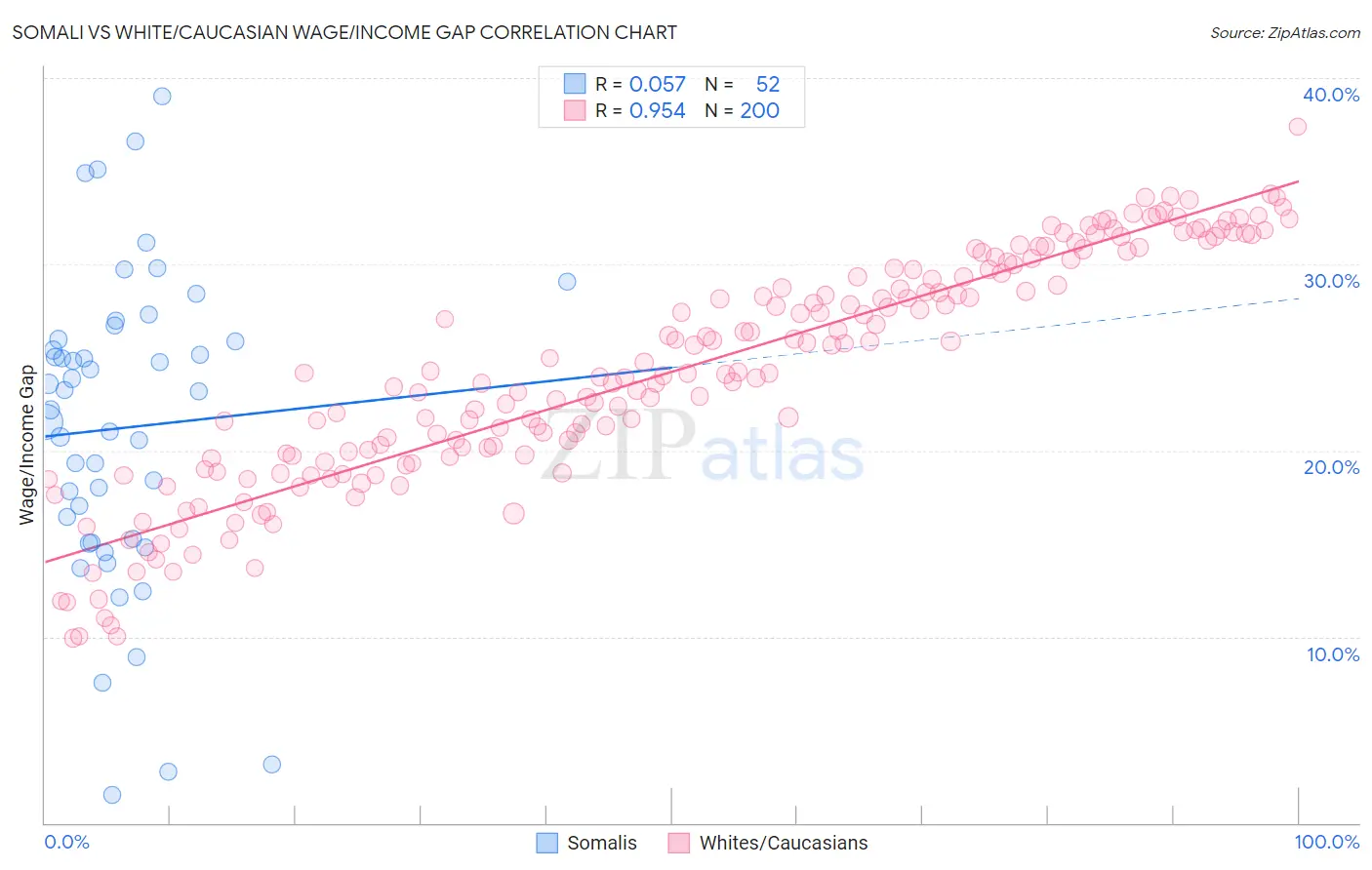 Somali vs White/Caucasian Wage/Income Gap