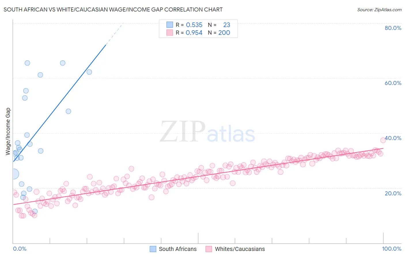 South African vs White/Caucasian Wage/Income Gap