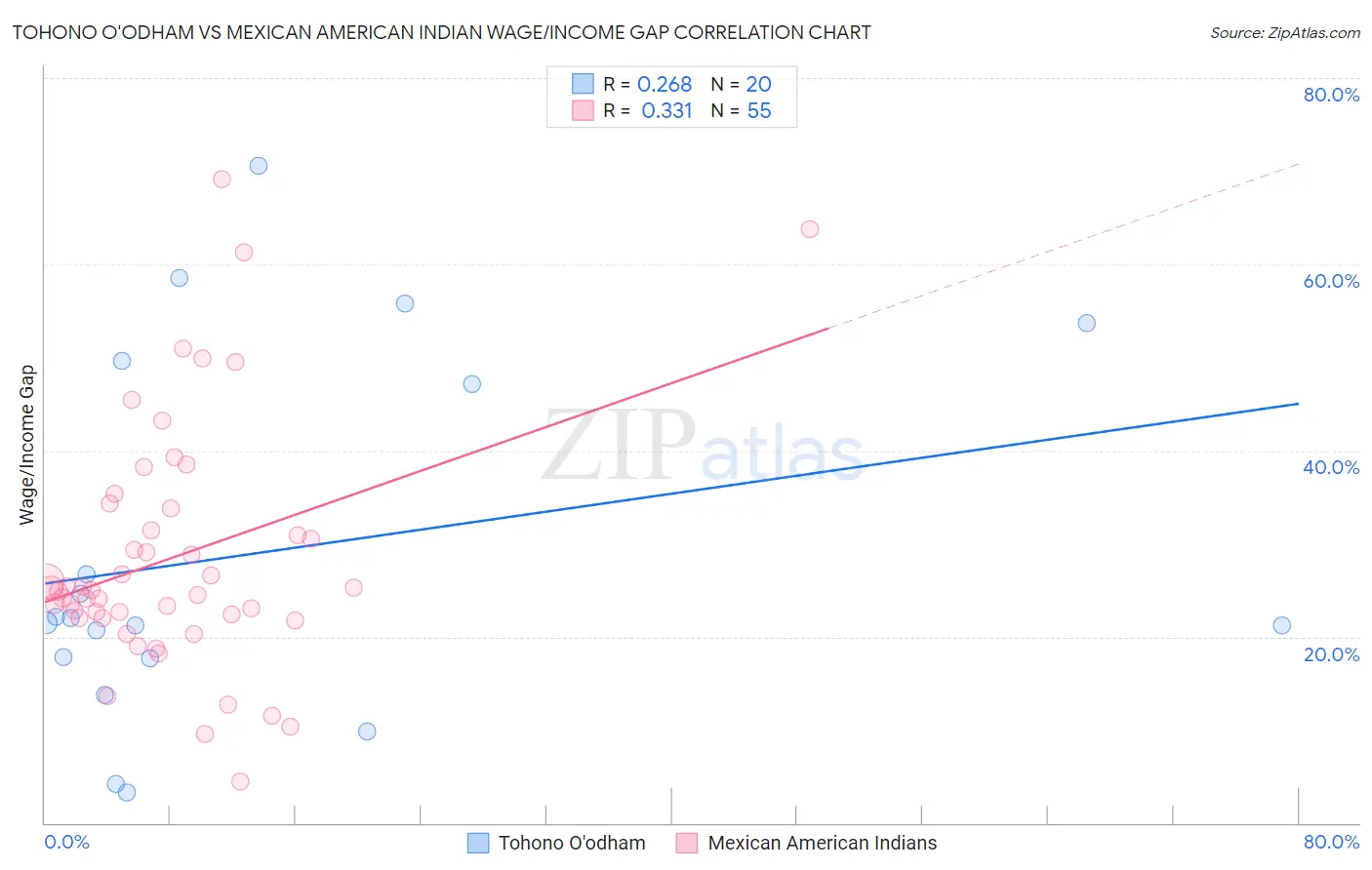 Tohono O'odham vs Mexican American Indian Wage/Income Gap