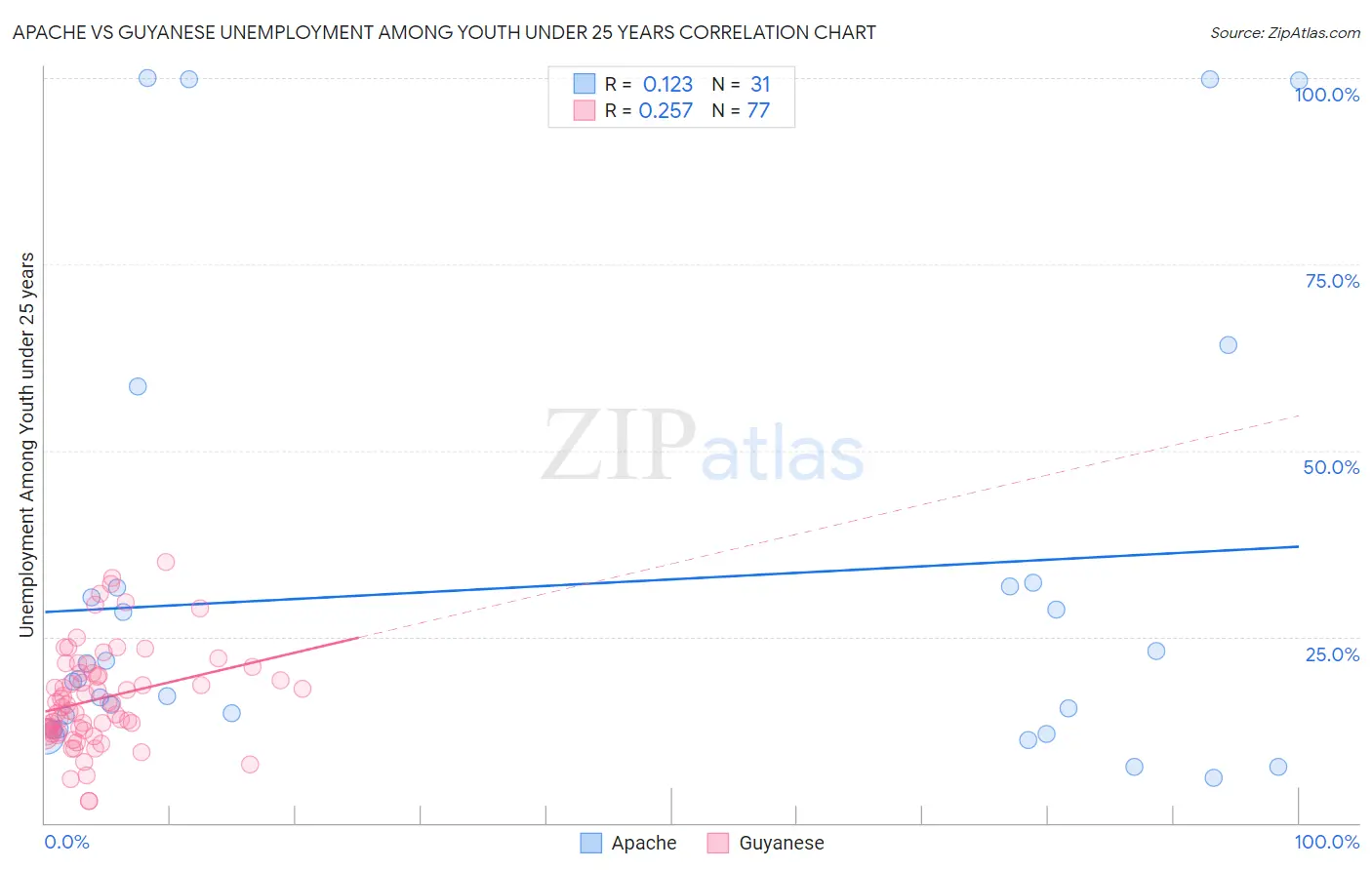 Apache vs Guyanese Unemployment Among Youth under 25 years