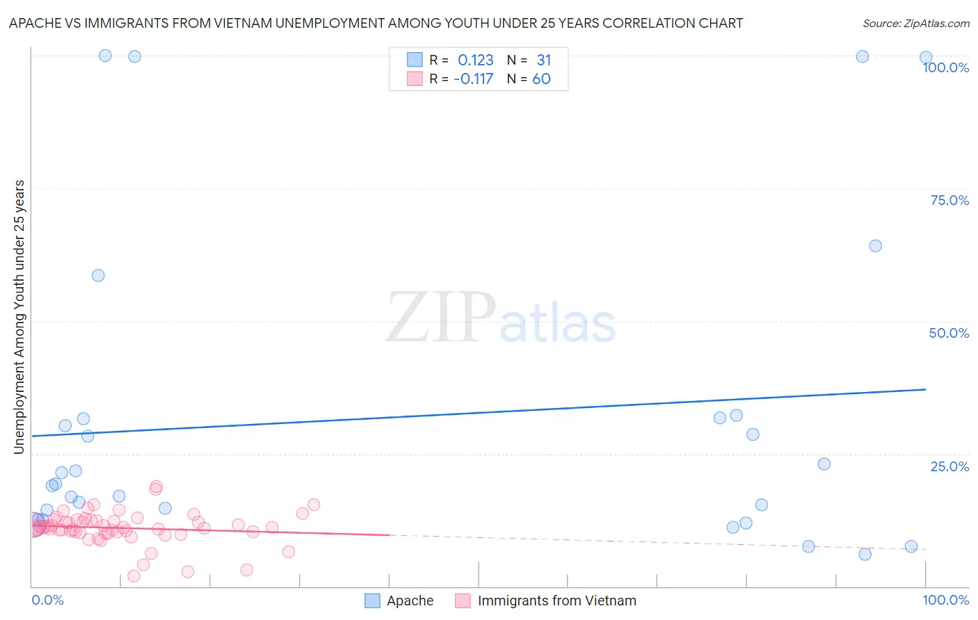 Apache vs Immigrants from Vietnam Unemployment Among Youth under 25 years