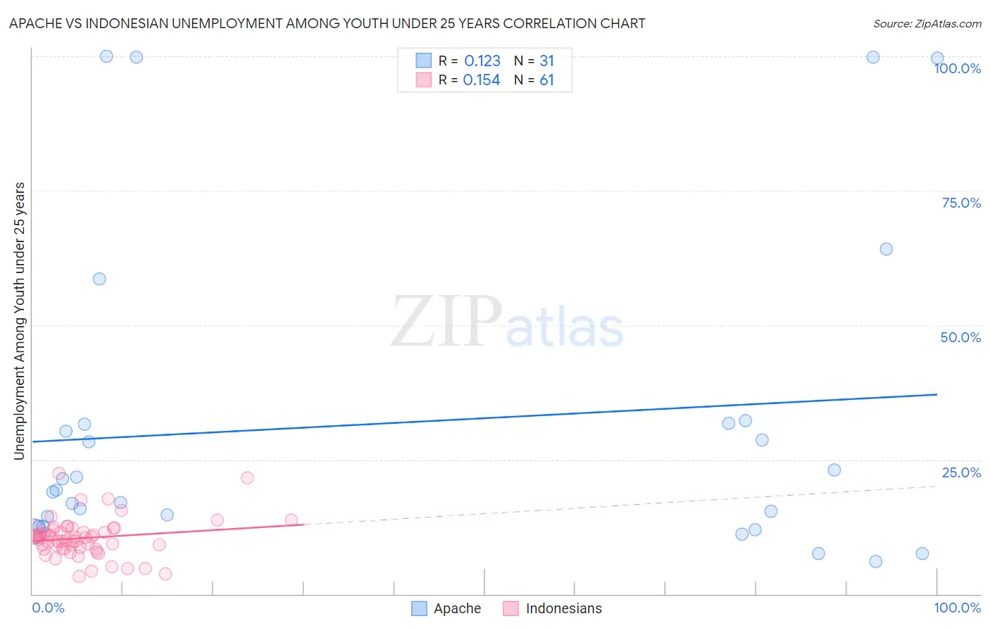 Apache vs Indonesian Unemployment Among Youth under 25 years