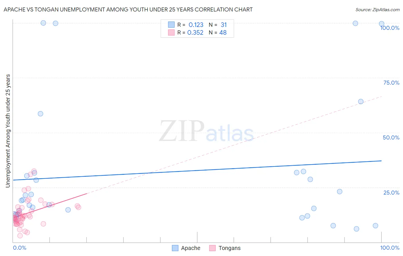 Apache vs Tongan Unemployment Among Youth under 25 years