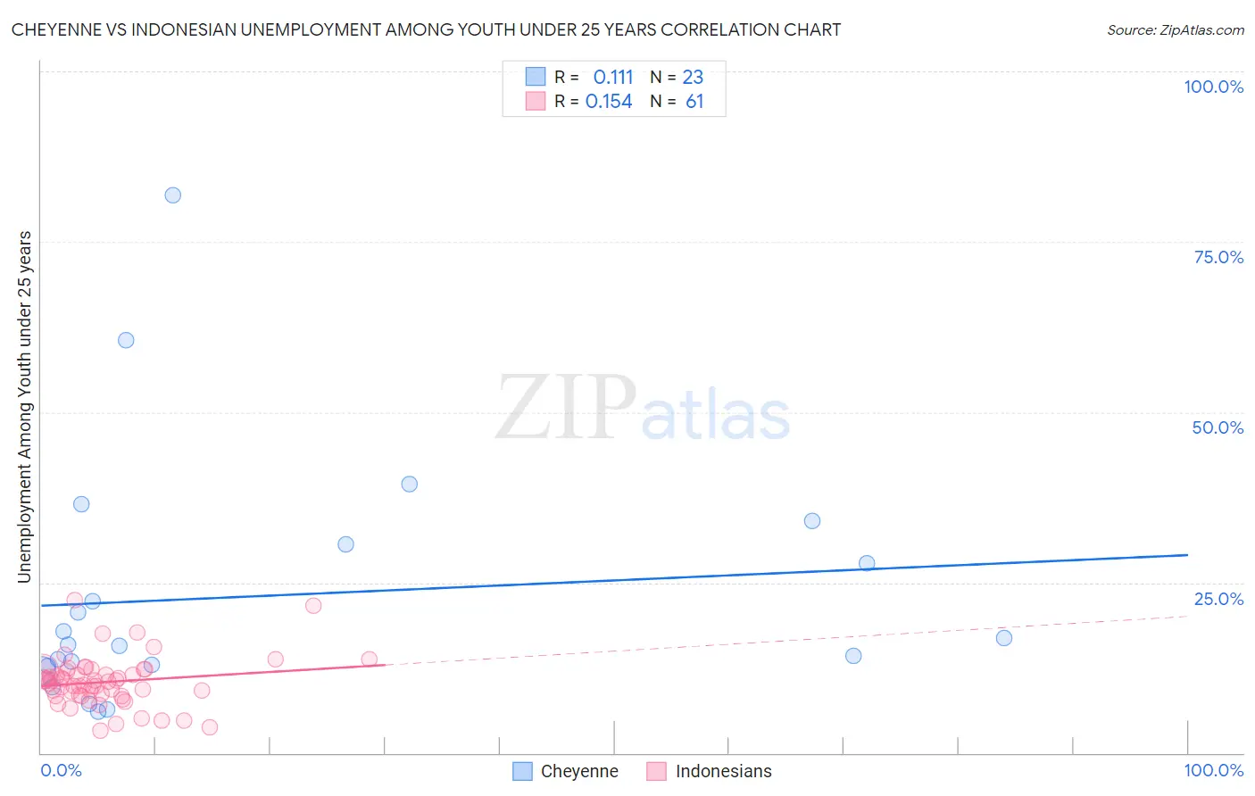 Cheyenne vs Indonesian Unemployment Among Youth under 25 years