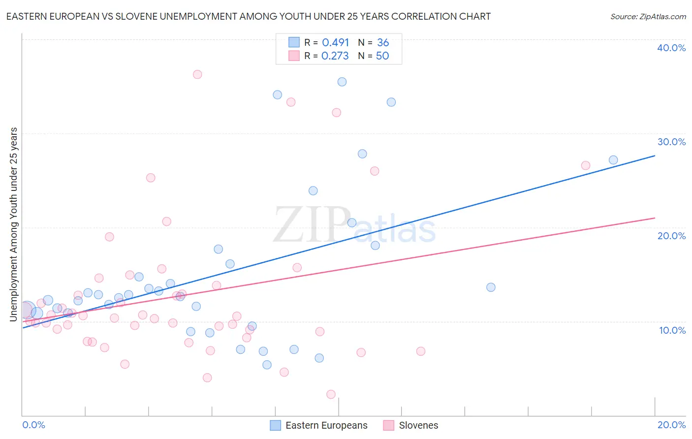 Eastern European vs Slovene Unemployment Among Youth under 25 years