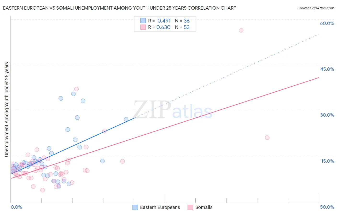 Eastern European vs Somali Unemployment Among Youth under 25 years