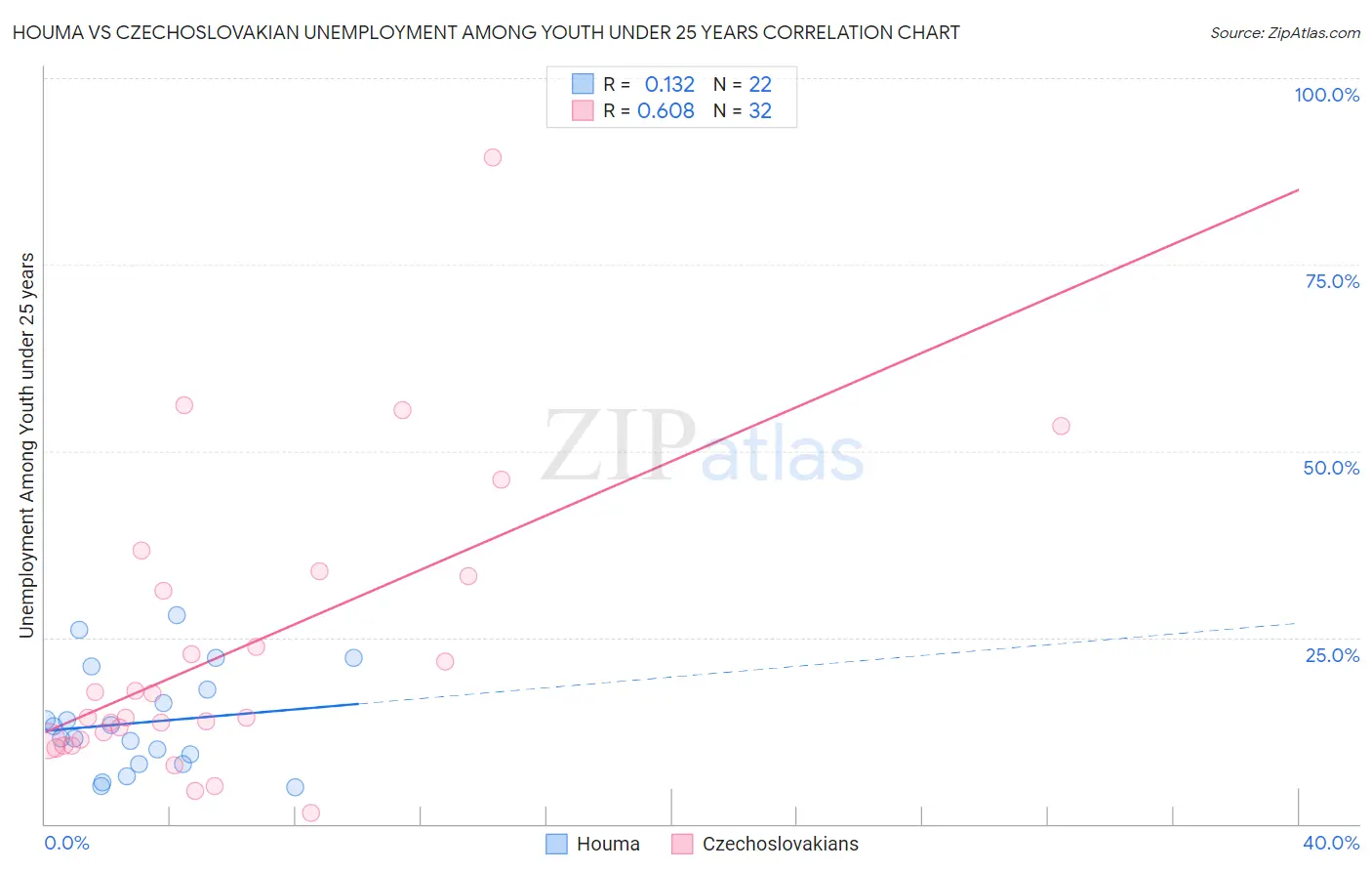 Houma vs Czechoslovakian Unemployment Among Youth under 25 years