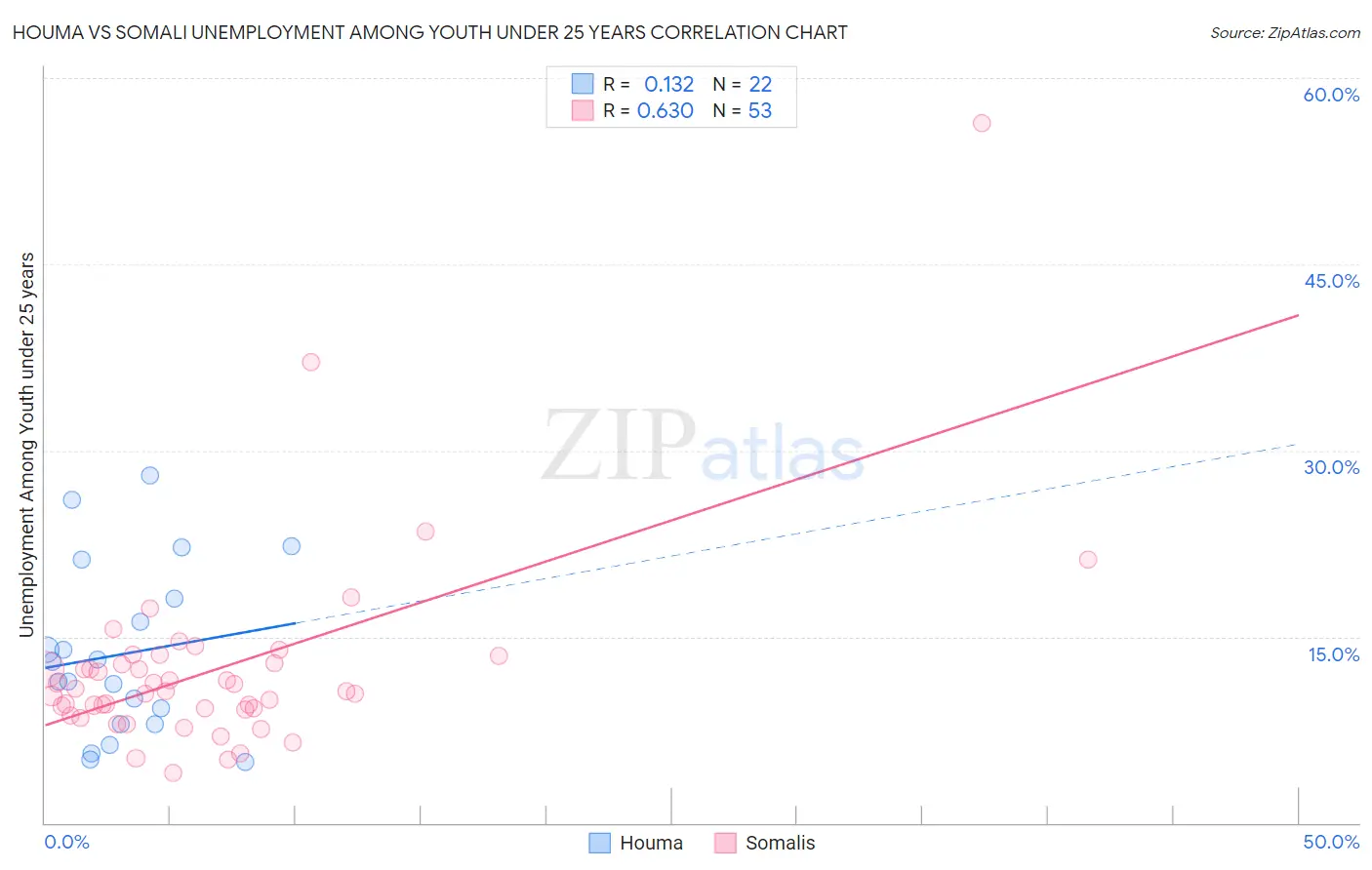 Houma vs Somali Unemployment Among Youth under 25 years