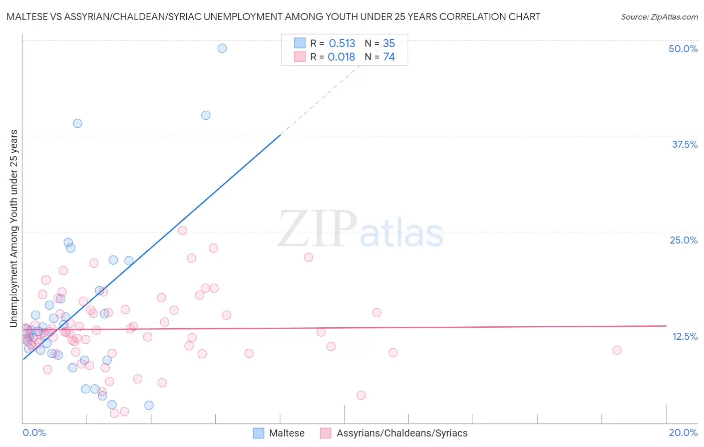 Maltese vs Assyrian/Chaldean/Syriac Unemployment Among Youth under 25 years