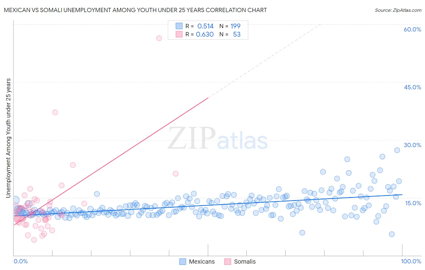 Mexican vs Somali Unemployment Among Youth under 25 years