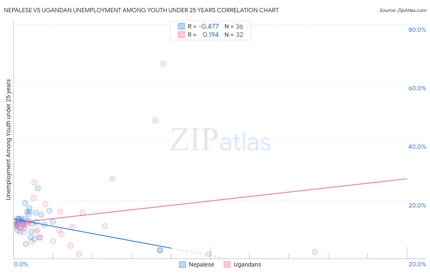 Nepalese vs Ugandan Unemployment Among Youth under 25 years