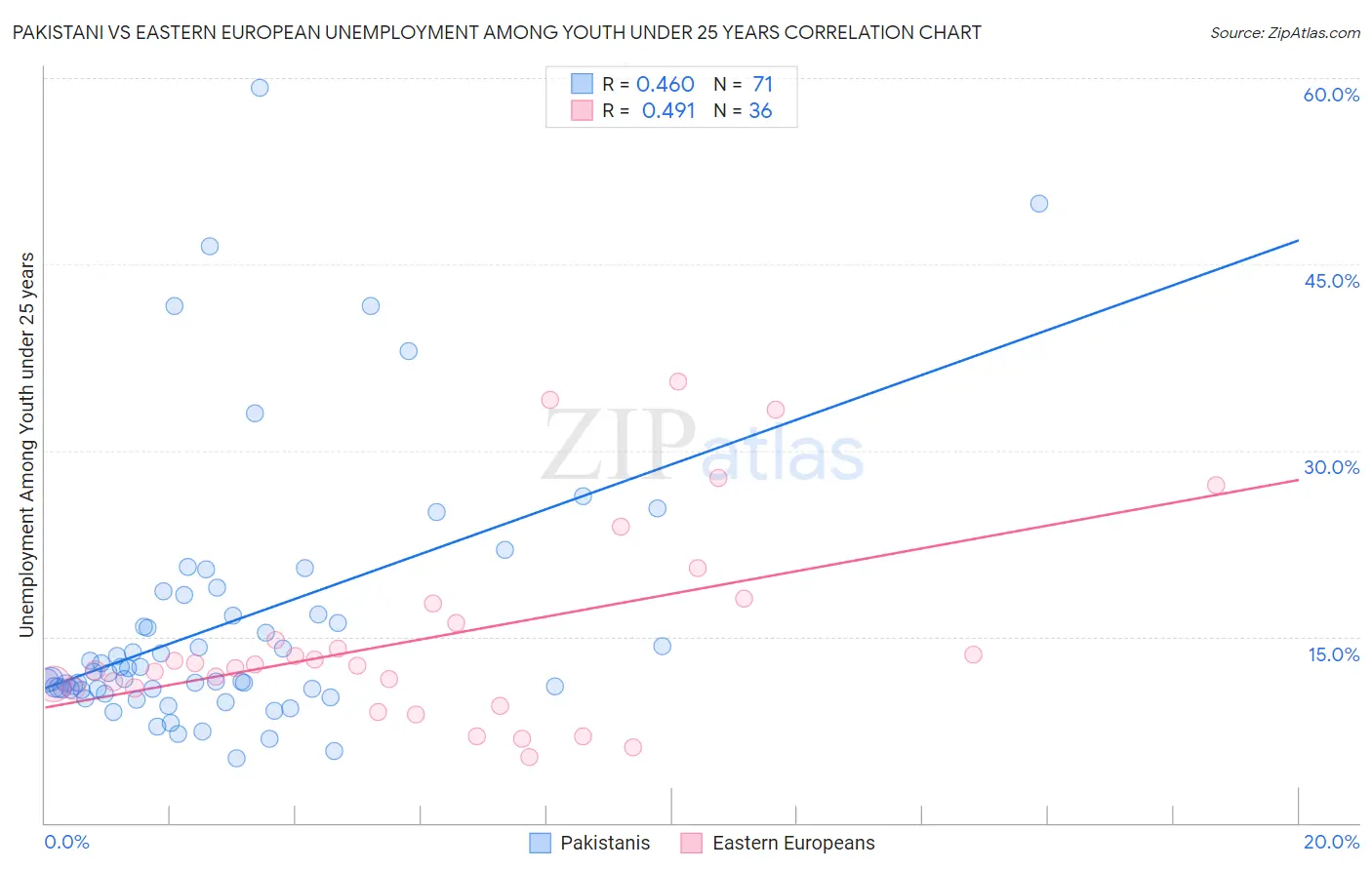 Pakistani vs Eastern European Unemployment Among Youth under 25 years