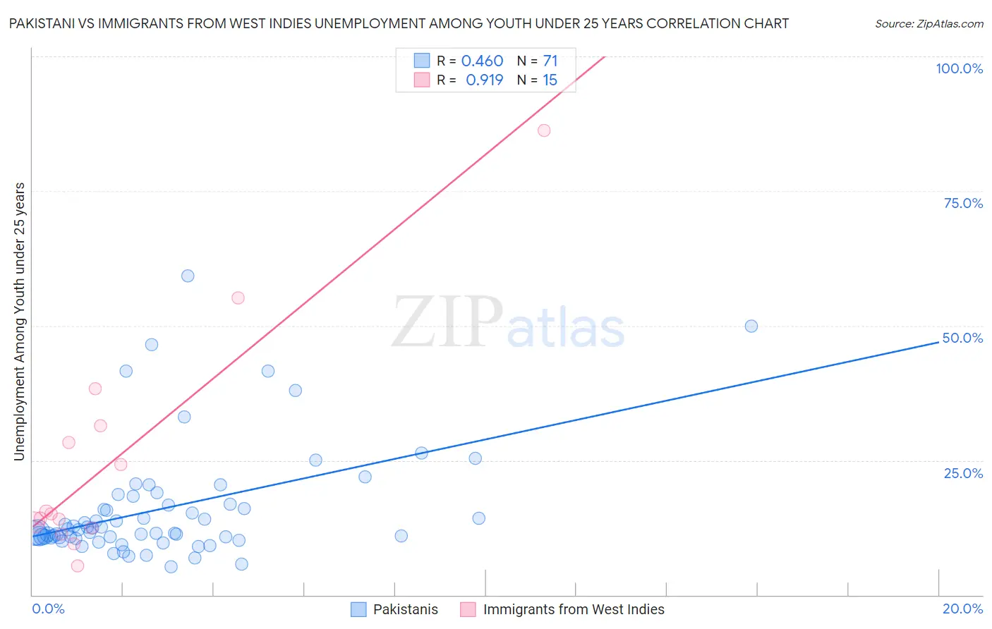 Pakistani vs Immigrants from West Indies Unemployment Among Youth under 25 years