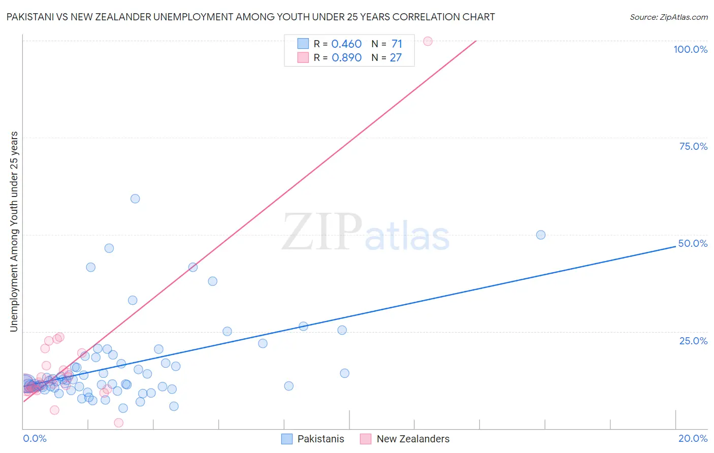 Pakistani vs New Zealander Unemployment Among Youth under 25 years