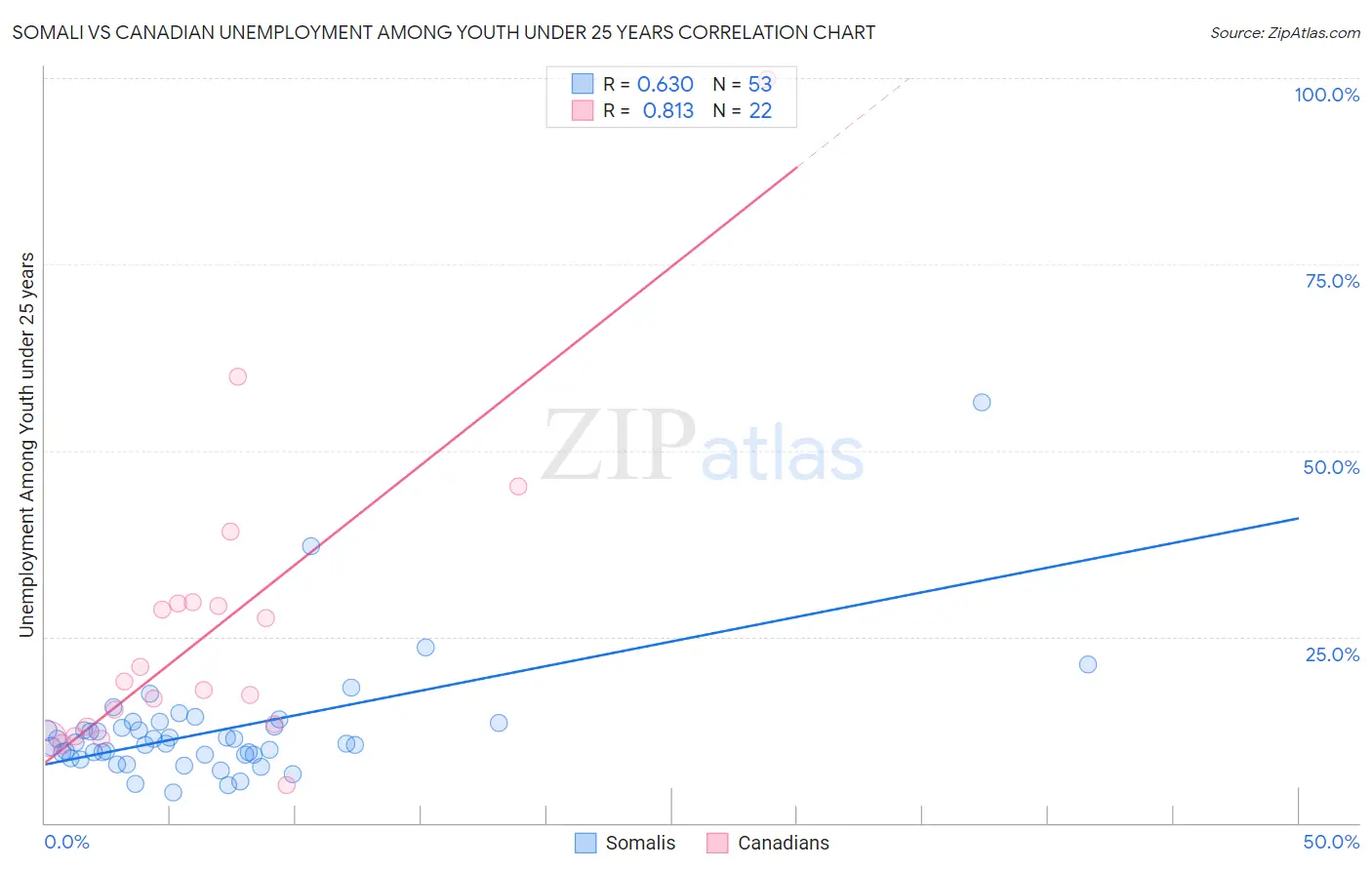Somali vs Canadian Unemployment Among Youth under 25 years