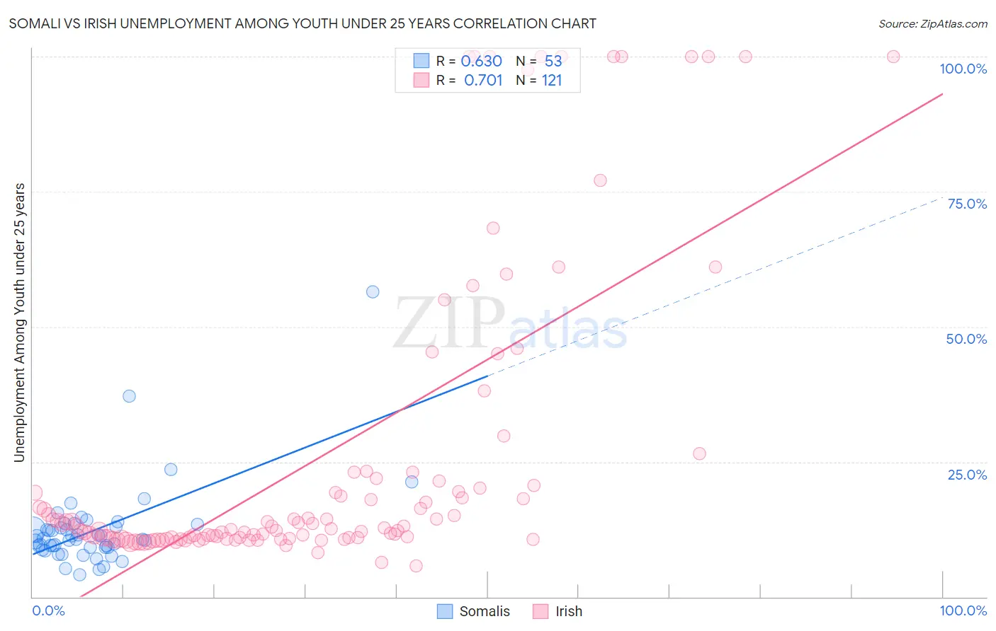 Somali vs Irish Unemployment Among Youth under 25 years