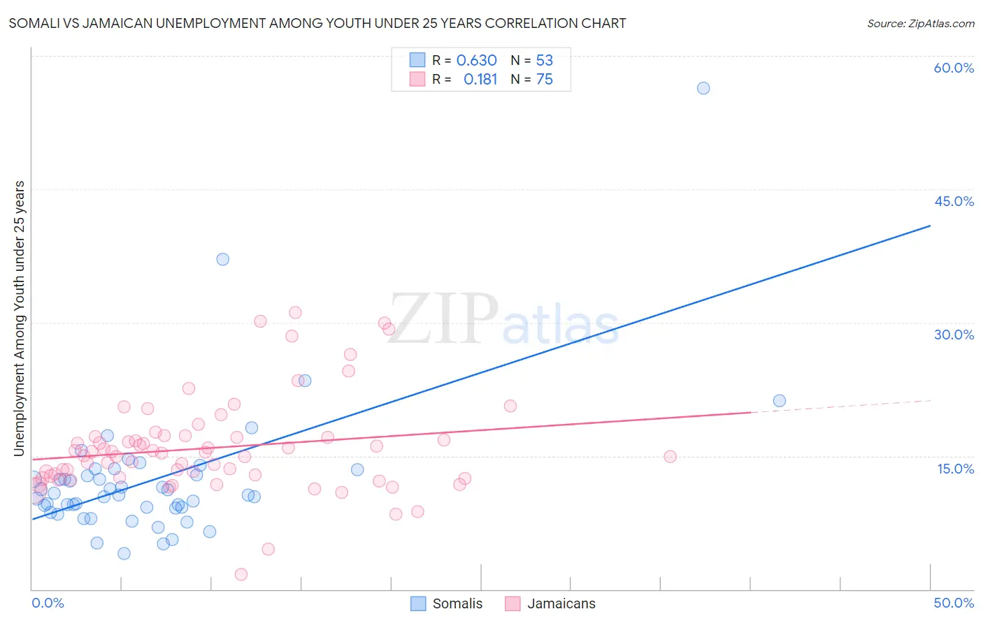 Somali vs Jamaican Unemployment Among Youth under 25 years