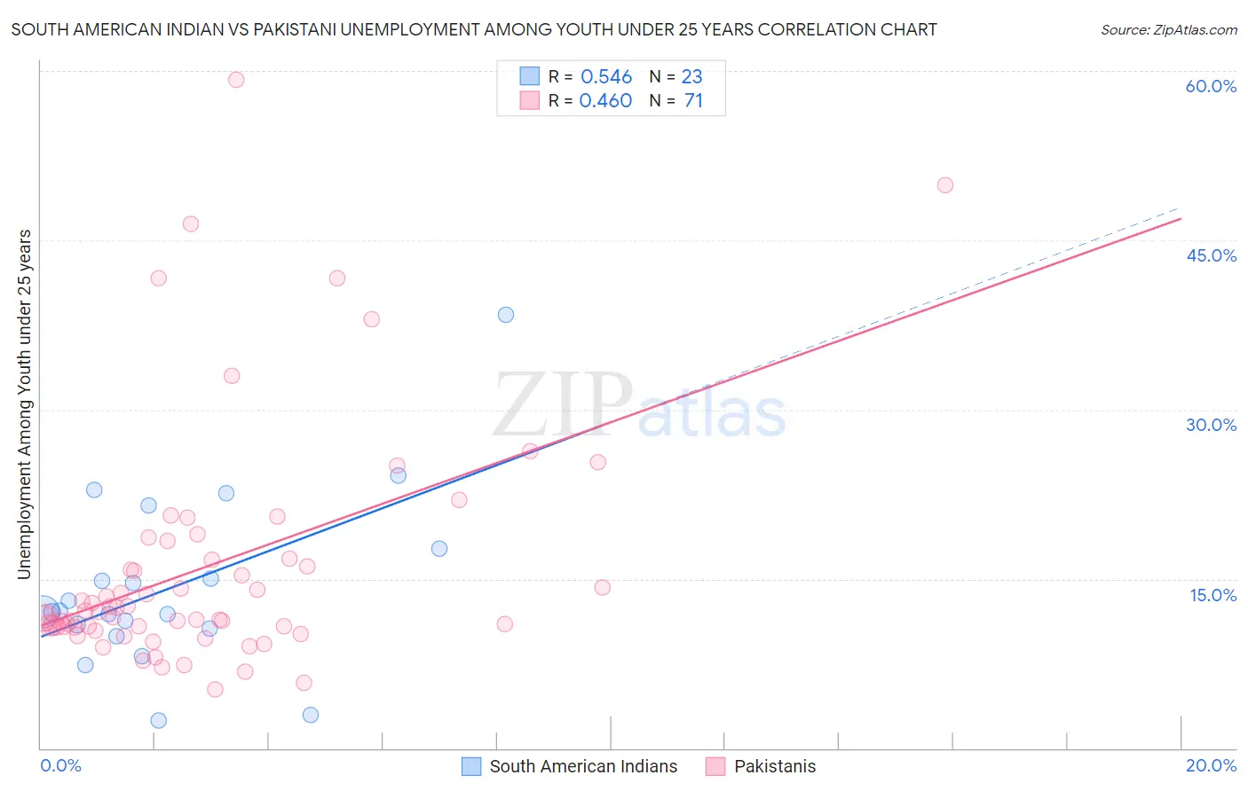 South American Indian vs Pakistani Unemployment Among Youth under 25 years