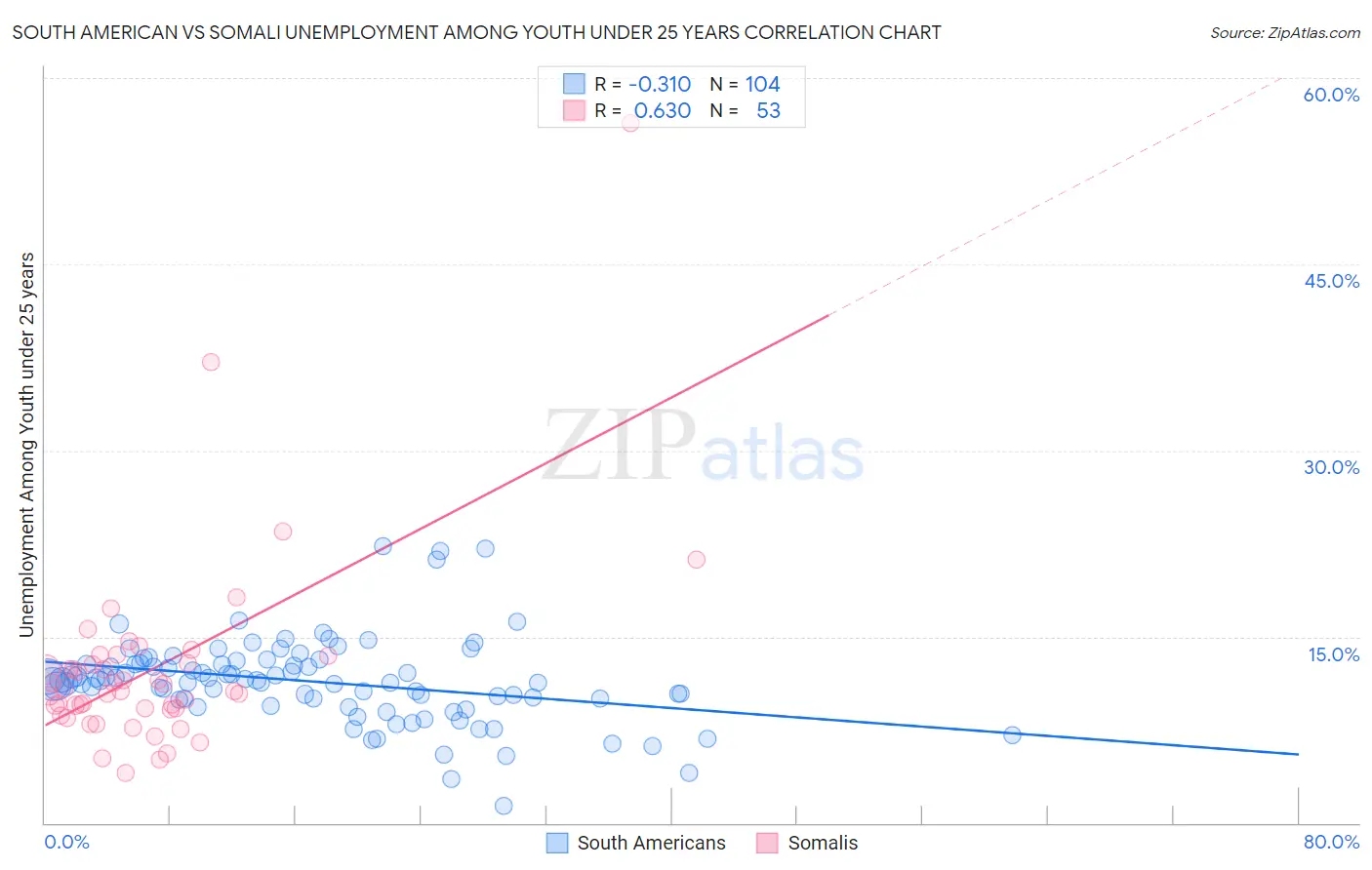 South American vs Somali Unemployment Among Youth under 25 years