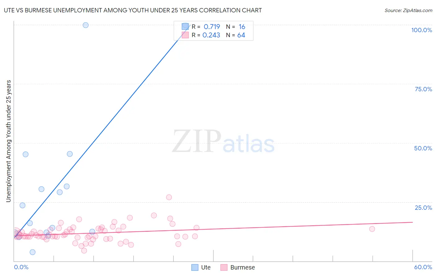 Ute vs Burmese Unemployment Among Youth under 25 years